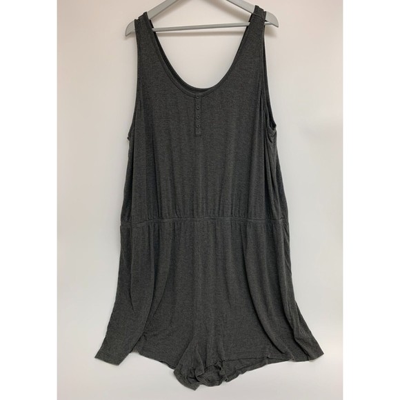 torrid Other - Torrid Super Soft Henley Sleep Romper 13227331 Gray Womens Plus 5X Lightweight